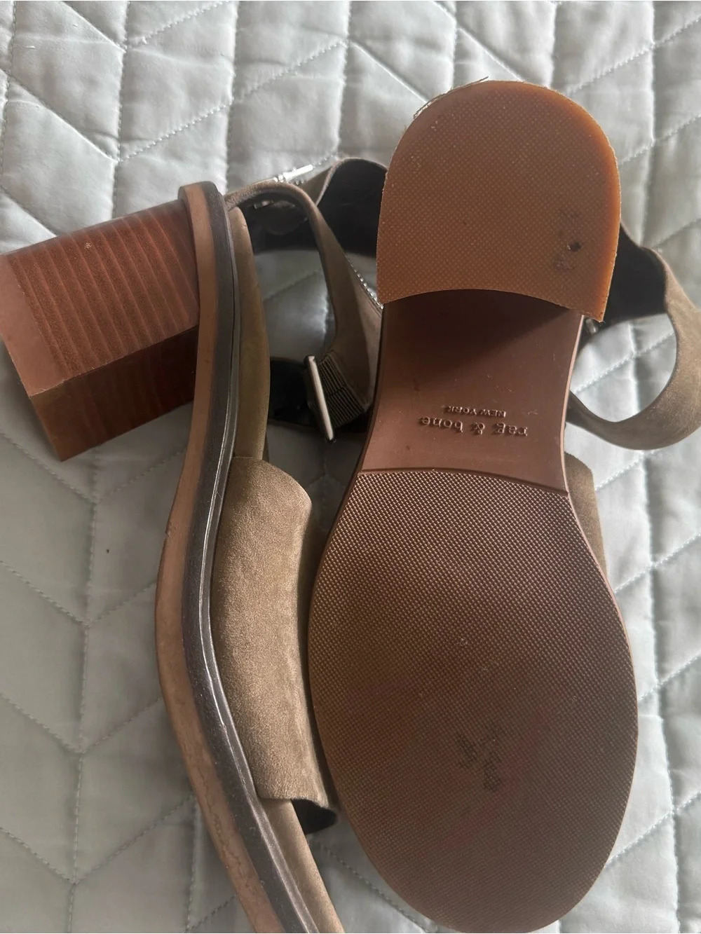 rag & bone Olive Suede Block-Heel Ankle-Strap Sandal